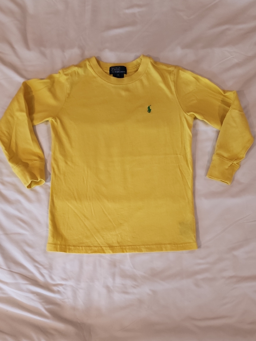 Ralph Lauren Yellow Long-Sleeve Cotton Tee - Size 6